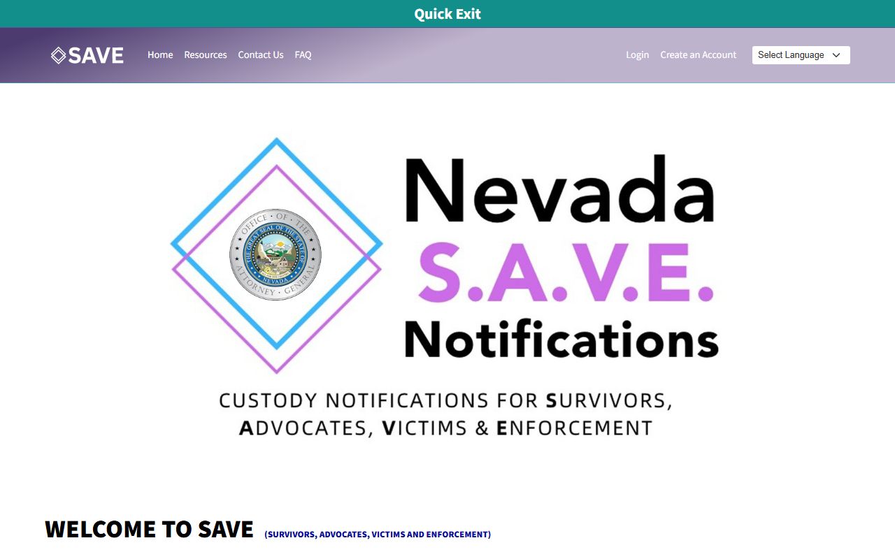 Elko County inmate records Nevada SAVE custody search fields